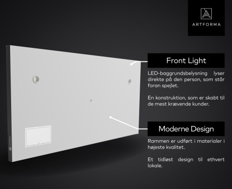 SMART Badeværelsesspejl med lys LED L02 Apple #4