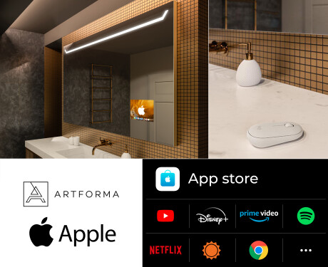 SMART Badeværelsesspejl med lys LED L128 Apple #2