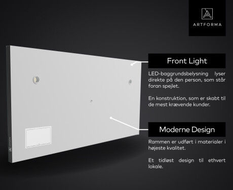 SMART Badeværelsesspejl med lys LED L136 Apple #4