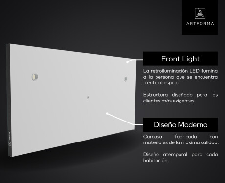 SMART Spejl med LED-baglys LED L01 Serie Google #11