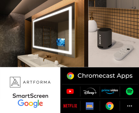 SMART Spejl med LED-baglys LED L15 Serie Google #4