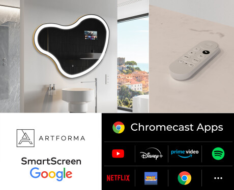SMART Uregelmæssigt Spejl med lys LED N222 Google #2