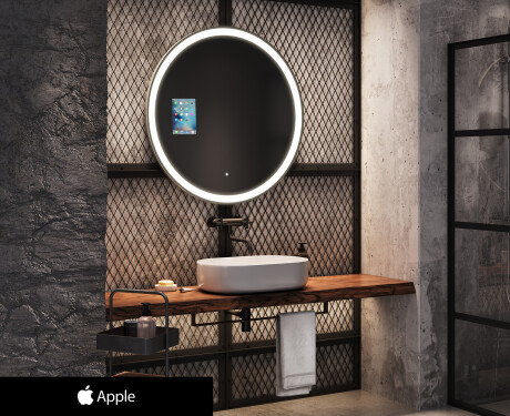 SMART Rund Spejl med lys LED L76 Apple