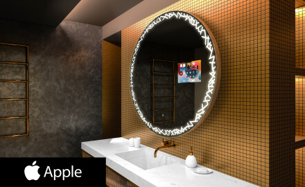 SMART Rund Spejl med lys LED L115 Apple
