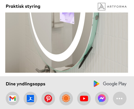 SMART Rund Spejl med lys LED L33 Samsung #3