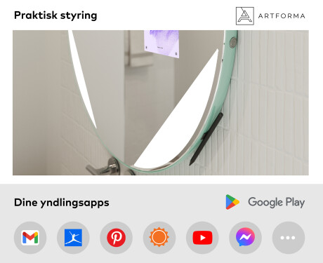 SMART Rund Spejl med lys LED L114 Samsung #3