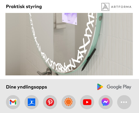 SMART Rund Spejl med lys LED L115 Samsung #3