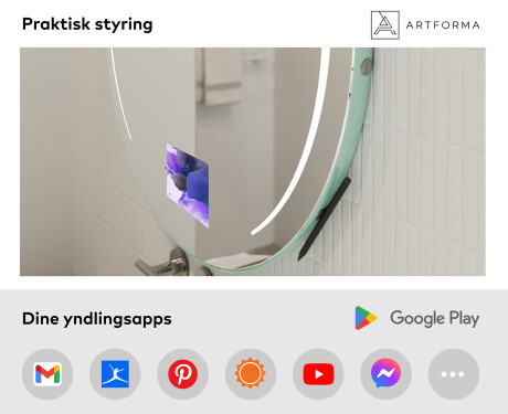 SMART Rund Spejl med lys LED L153 Samsung #3