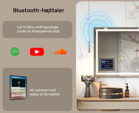 Afrundet Moderne LED Spejl med iPad Displine L146 Ramme #4