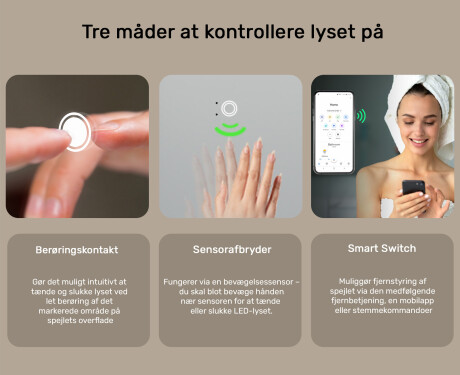 Afrundet Moderne LED Spejl med iPad Displine L146 Ramme #5