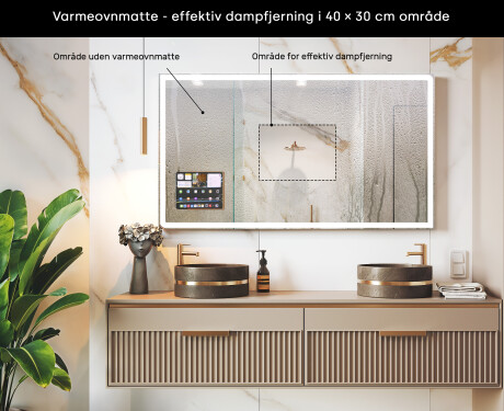 Afrundet Moderne LED Spejl med iPad Displine L146 Ramme #7
