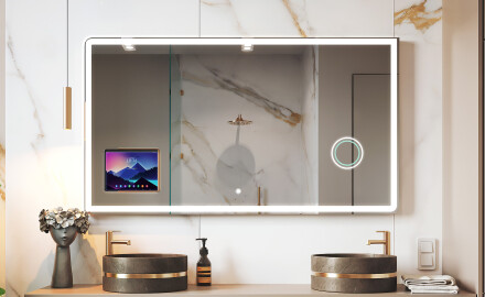 Afrundet Moderne LED Spejl med iPad Displine L146 Ramme