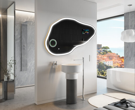 SMART Uregelmæssigt Spejl med lys LED P222 Google #10