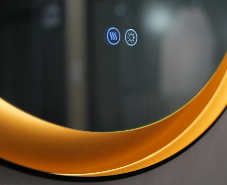 Rundt spejl i metalramme med LED-belysning #5