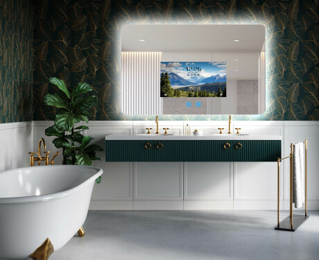 Smart Afrundet LED Badeværelsesspejl SmartScreen 21,5” #5