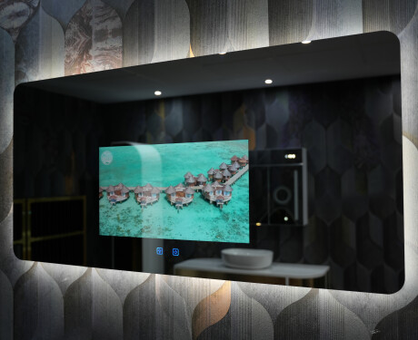 Smart Afrundet LED Badeværelsesspejl SmartScreen 21,5” #6