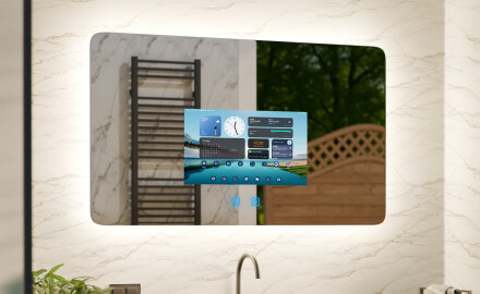Smart Afrundet LED Badeværelsesspejl SmartScreen 21,5”