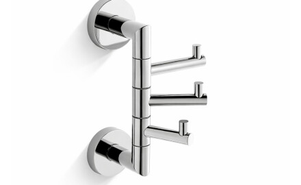 CLASSIC – Håndklædekrog / tredobbelt, bevægelig / krom
