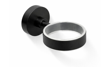 CLASSIC – Koppholder 80.003/003.1, sæbeskål 80.004/004.1 / mat sort / * glas bestilles separat