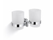 CLASSIC – Holder med to kopper / krom, mat glas