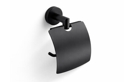 CLASSIC – Toiletrulleholder / med beskyttelseskappe / mat sort