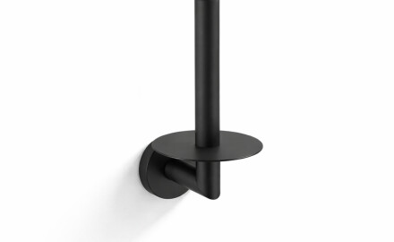 CLASSIC – Holder med roset til en ekstra rulle toiletpapir / mat sort
