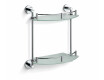 CLASSIC – Halvcirkelformet dobbelt hylde / krom, mat glas