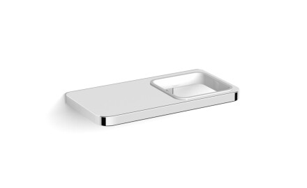 NEXT – Enkelt håndtag med hylde / * glas bestilles separat / krom