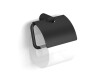 MEGAN – Toiletpapirholder / med beskyttelsesdæksel / mat sort