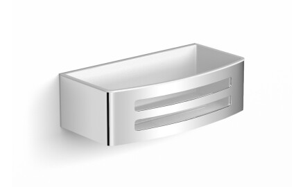Kurv 22x11x6 / indsats af hvid plast / poleret stål
