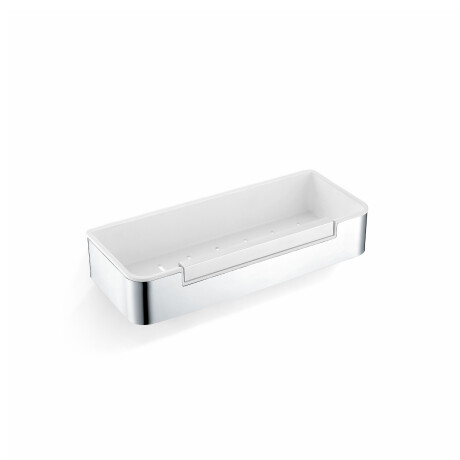Kurv 29x12x5,5 med snor / poleret stål / indsats i hvidt plast #1