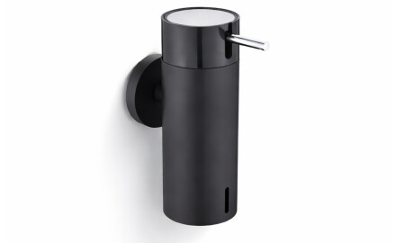 Dispenser til flydende sæbe 0,15 l / mat sort / sort pumpe + poleret stål