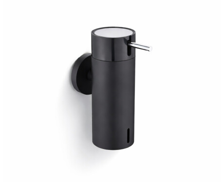 Dispenser til flydende sæbe 0,15 l / mat sort / sort pumpe + poleret stål