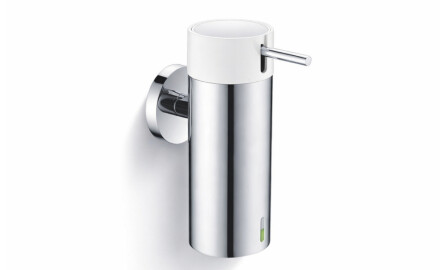Dispenser til flydende sæbe 0,15 l / poleret stål / hvid pumpe + poleret stål