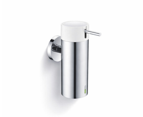 Dispenser til flydende sæbe 0,15 l / poleret stål / hvid pumpe + poleret stål