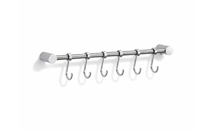 Stang – 6 justerbare håndklædekroge / krom