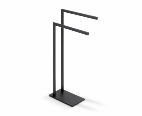 Hænger til 2 håndklæder / rektangulært profil og fod / mat sort