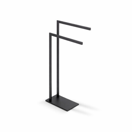 Hænger til 2 håndklæder / rektangulært profil og fod / mat sort #1