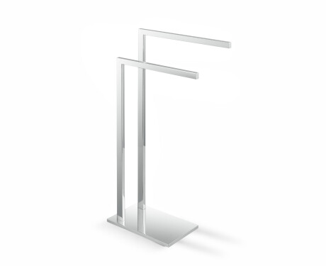 Hænger til 2 håndklæder / rektangulært profil og fod / poleret stål