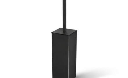 Fritstående toiletbørste / firkantet / mat sort