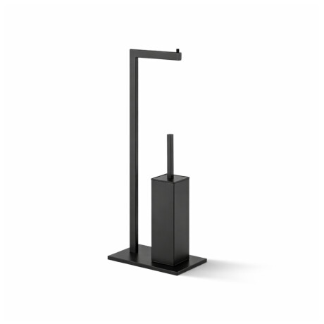 Stativ til toiletpapir og toiletbørste / rektangulært profil og fod / mat sort #1