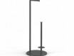 Toiletpapirholder + ekstra ruller / rund profil og fod / mat sort