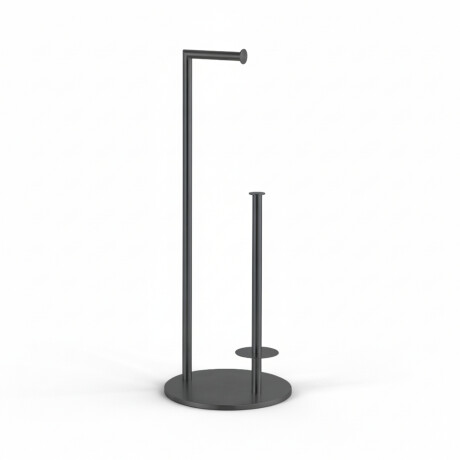 Toiletpapirholder + ekstra ruller / rund profil og fod / mat sort #1