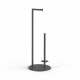 Toiletpapirholder + ekstra ruller / rund profil og fod / mat sort #1