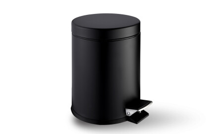 STANDARD rund skraldespand med fodpedal, 3 L, soft close / mat sort