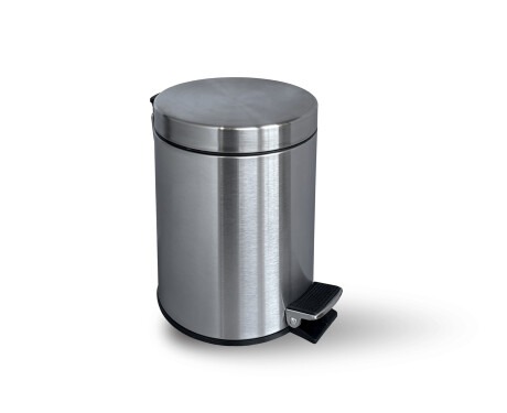 STANDARD rund fodtrædskurv, 3 L, soft close / satineret stål