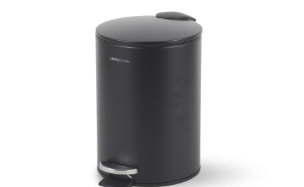 BUDGET rund fodpedal-affaldskurv, 3 L, soft close / mat sort stål