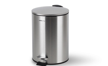 BUDGET rund fodtrædskurv, 3 L, soft close / rustfrit stål, satinfinish