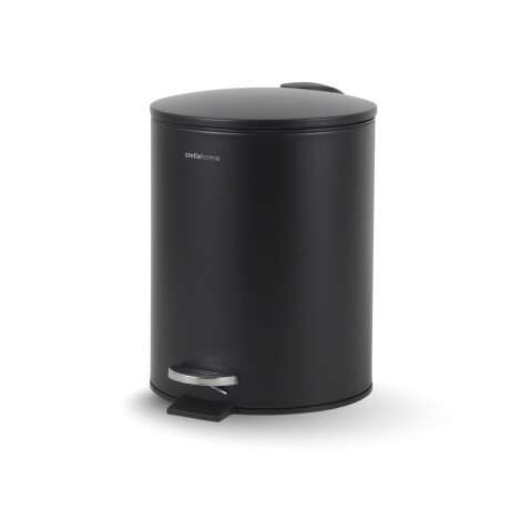 BUDGET rund fodtrædskurv, 5 L, soft close / mat sort stål #1
