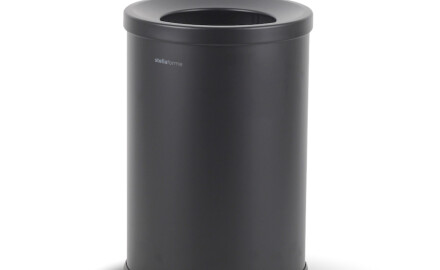 Affaldsspand 10 L, låg med indkaståbning / mat sort stål